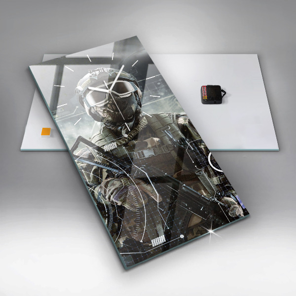 Vertikálne hodiny Vojak so zbraňou