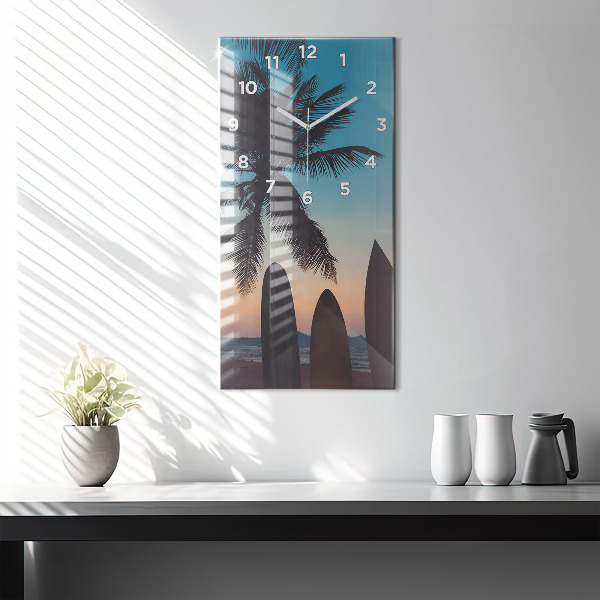 Vertikálne hodiny Surfovanie na pláži