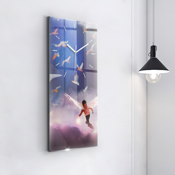 Vertikálne hodiny Chlapec s krídlami