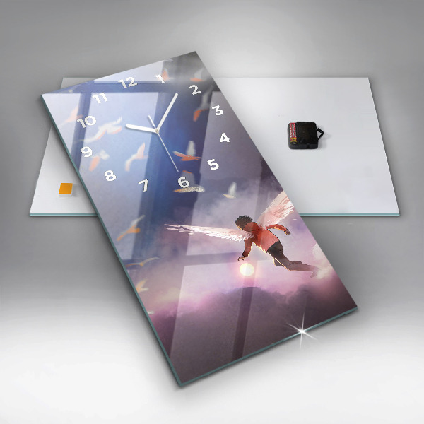 Vertikálne hodiny Chlapec s krídlami