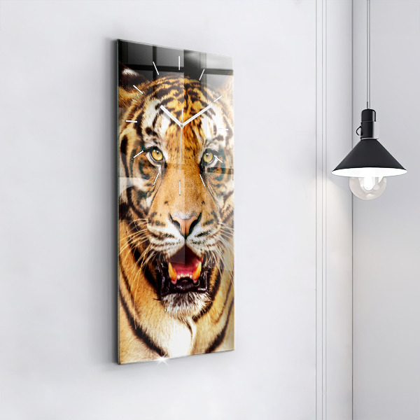 Vertikálne hodiny Tiger - divoké oči