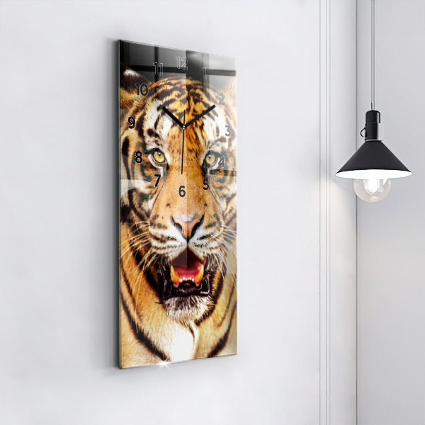Vertikálne hodiny Tiger - divoké oči