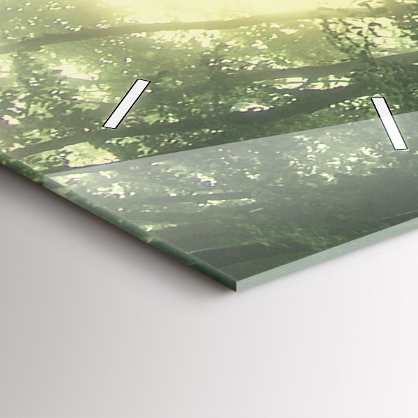 Vertikálne hodiny Ráno hmlový les