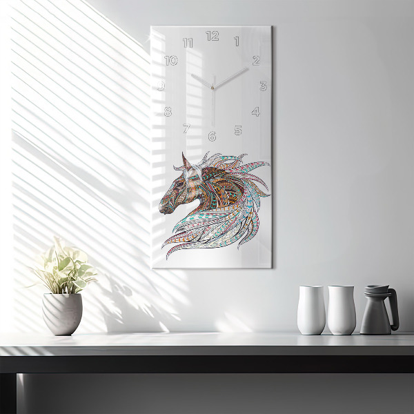 Vertikálne hodiny Ilustrácia koňa