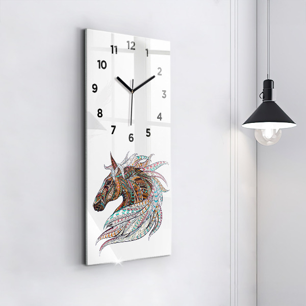 Vertikálne hodiny Ilustrácia koňa