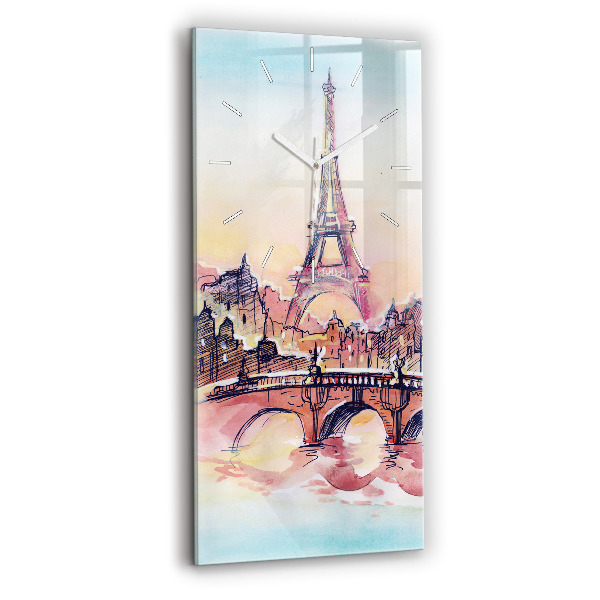 Vertikálne hodiny Maľovaná krajina Paríža