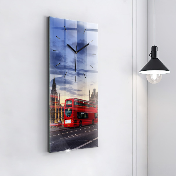 Vertikálne hodiny Červený londýnsky autobus
