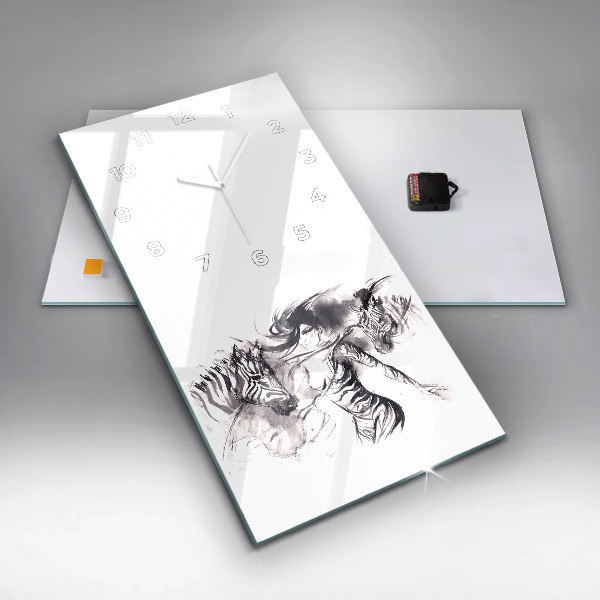 Vertikálne hodiny Žena a zebry