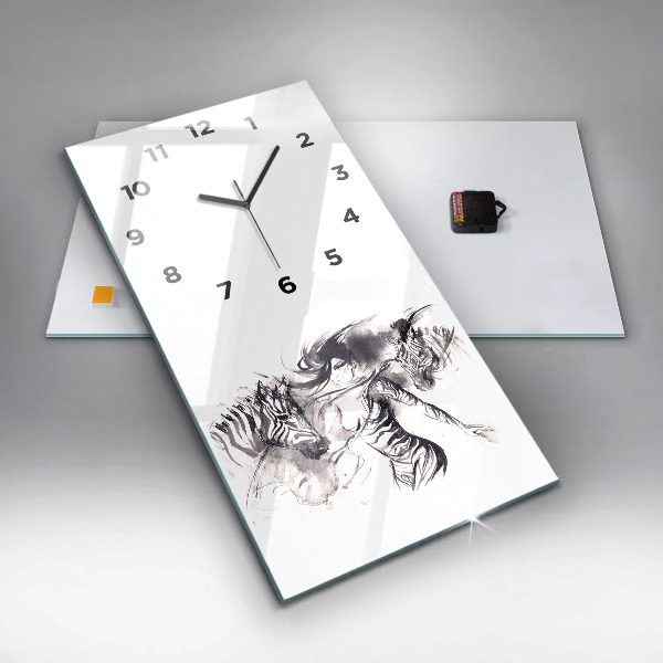 Vertikálne hodiny Žena a zebry