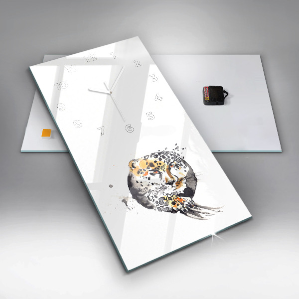 Vertikálne hodiny Gepard vnútri kruhu abstrakcie