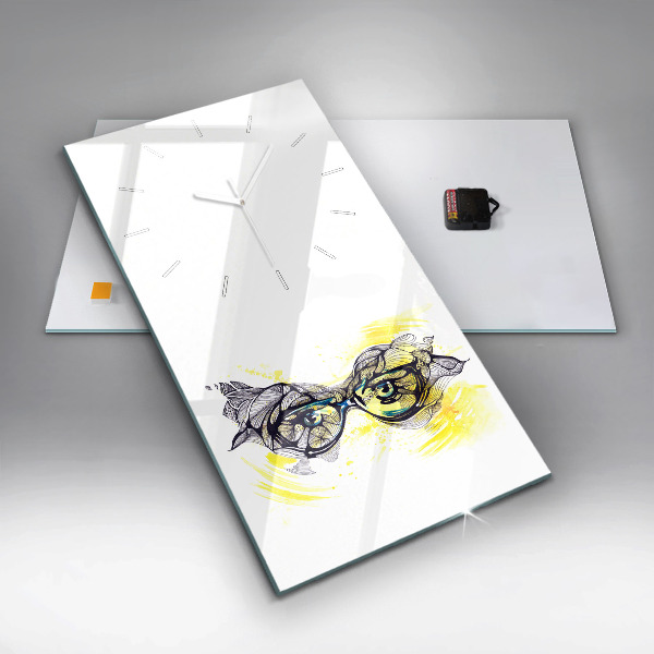 Vertikálne hodiny Oči s okuliarmi