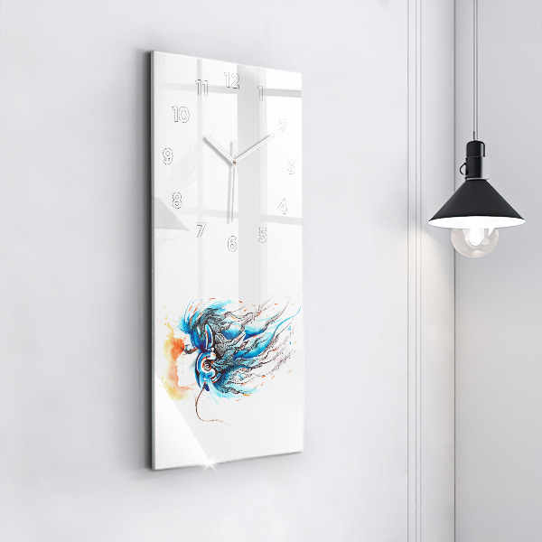 Vertikálne hodiny Ilustrácia slúchadiel