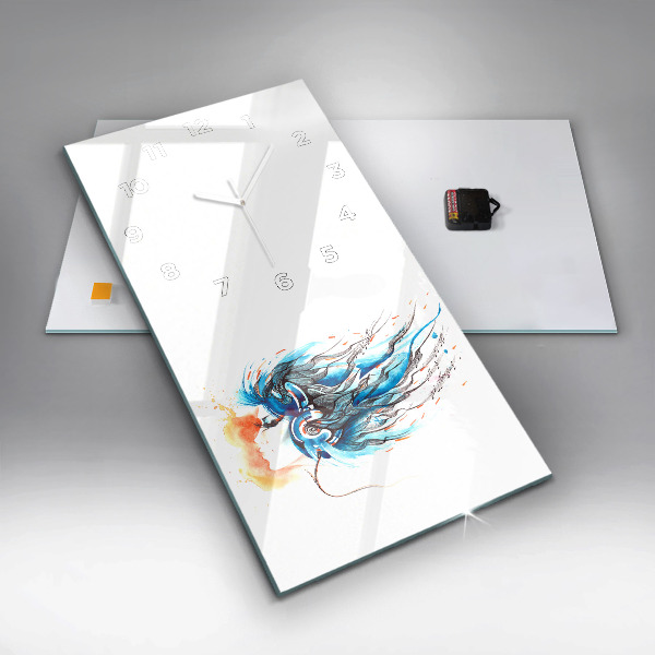 Vertikálne hodiny Ilustrácia slúchadiel