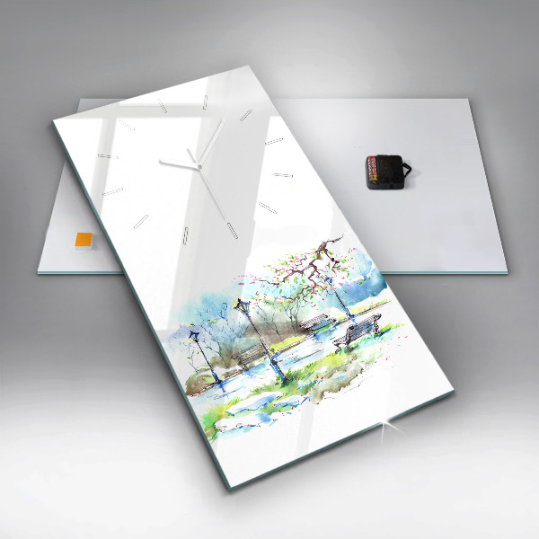 Vertikálne hodiny Malebná jar