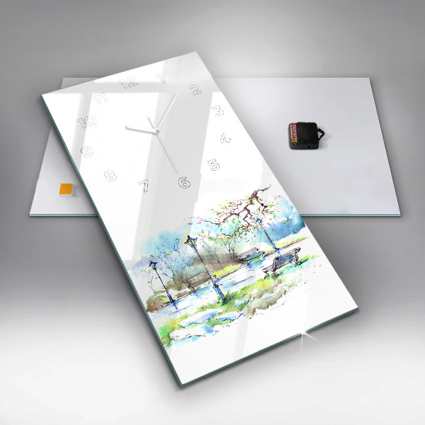 Vertikálne hodiny Malebná jar