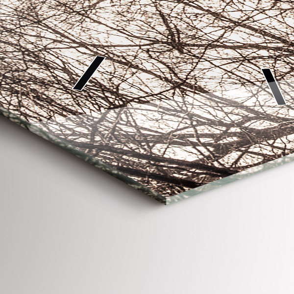 Vertikálne hodiny Lesná cesta v sépiovej farbe