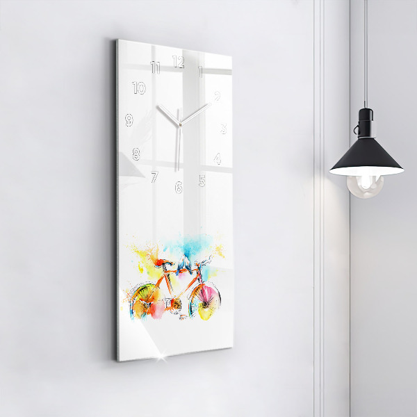 Vertikálne hodiny Maľovaný bicykel