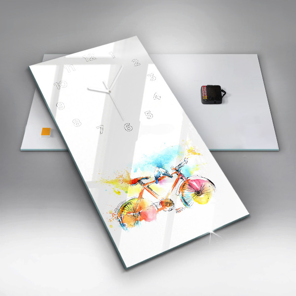 Vertikálne hodiny Maľovaný bicykel