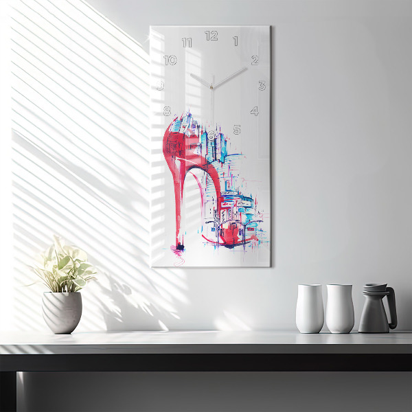 Vertikálne hodiny Červená päta