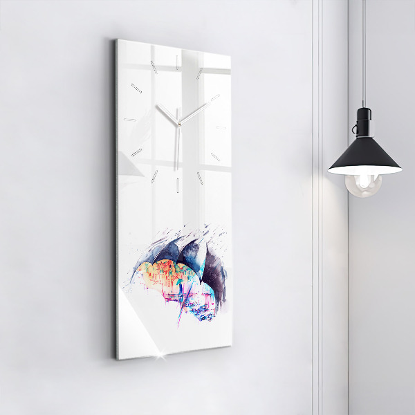 Vertikálne hodiny Dáždnik a mesto