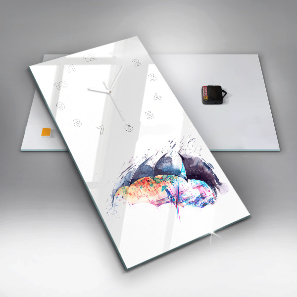 Vertikálne hodiny Dáždnik a mesto