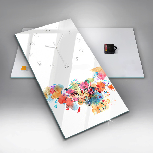 Vertikálne hodiny Abstraktná divoká mačka