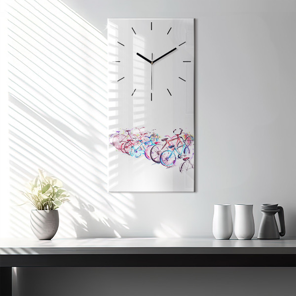 Vertikálne hodiny Farebné mestské bicykle