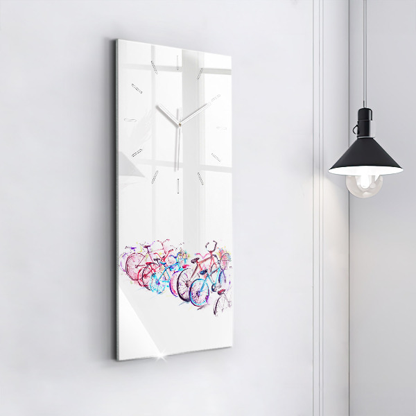 Vertikálne hodiny Farebné mestské bicykle