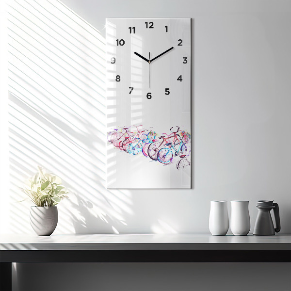 Vertikálne hodiny Farebné mestské bicykle