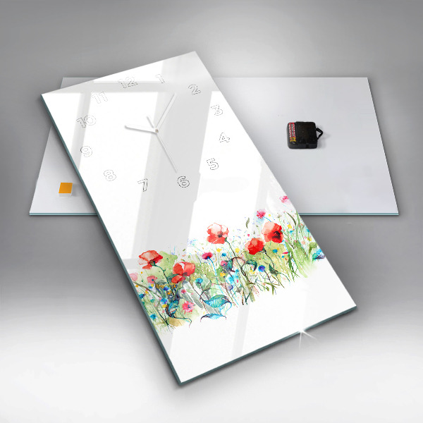 Vertikálne hodiny Kvety na lúke