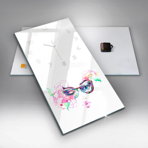 Vertikálne hodiny Žena s okuliarmi