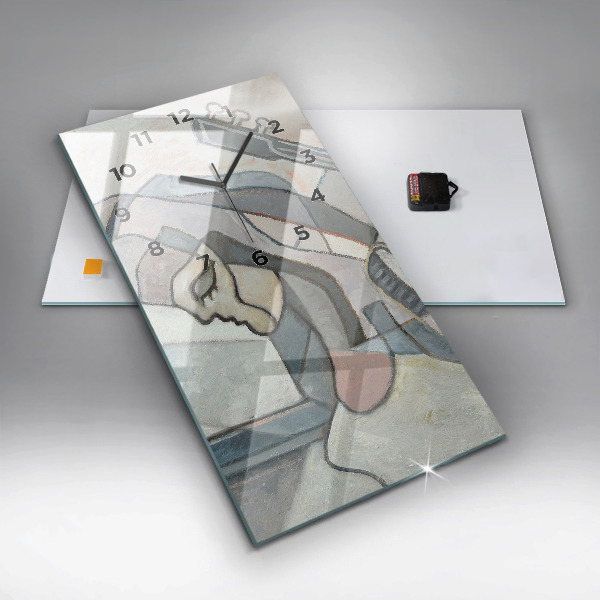 Vertikálne hodiny Abstraktná maľba