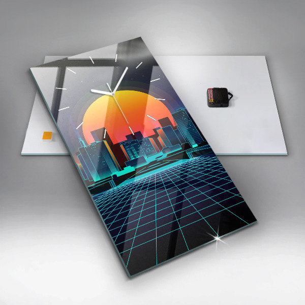 Vertikálne hodiny Mesto kyberpriestoru