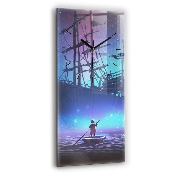 Vertikálne hodiny Fantasy plachetnica