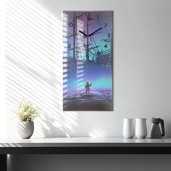 Vertikálne hodiny Fantasy plachetnica