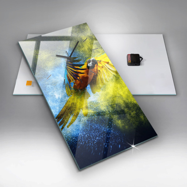 Vertikálne hodiny Farebný papagáj