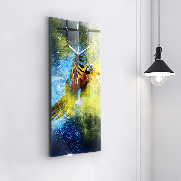 Vertikálne hodiny Farebný papagáj