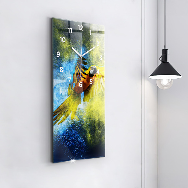 Vertikálne hodiny Farebný papagáj