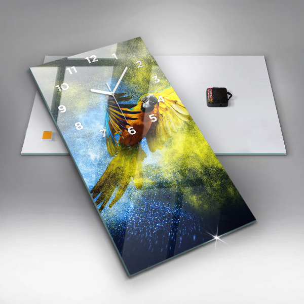 Vertikálne hodiny Farebný papagáj