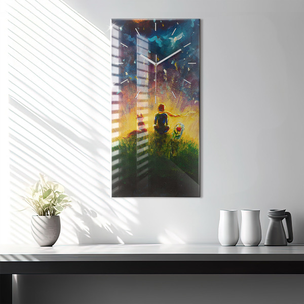 Vertikálne hodiny Abstrakt Malý princ