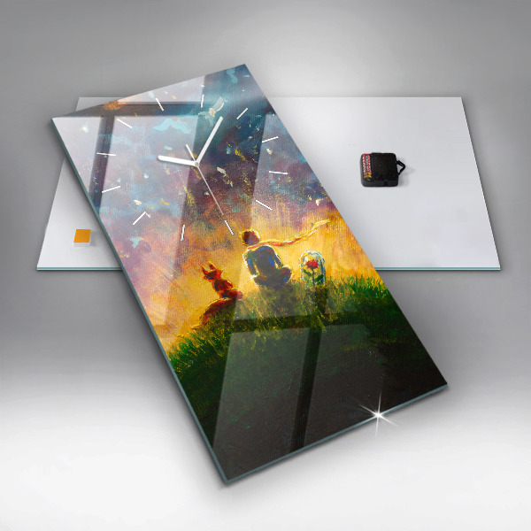 Vertikálne hodiny Abstrakt Malý princ