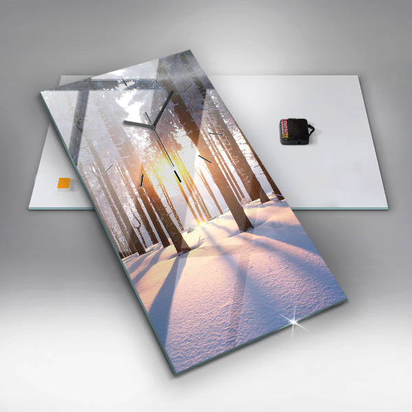 Vertikálne hodiny Lesný západ slnka