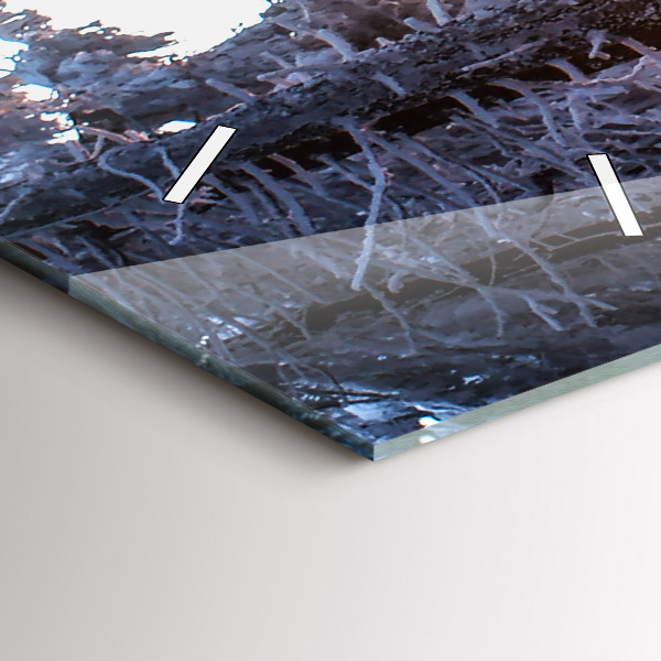 Vertikálne hodiny Lesný západ slnka