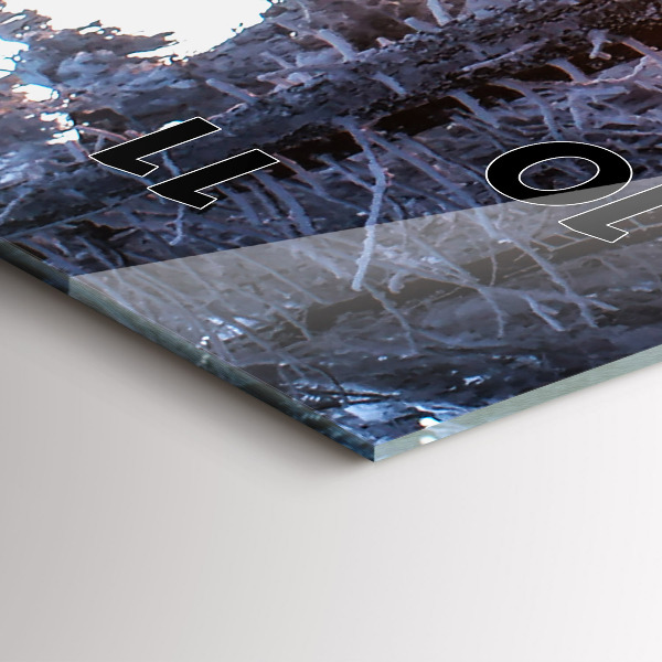 Vertikálne hodiny Lesný západ slnka