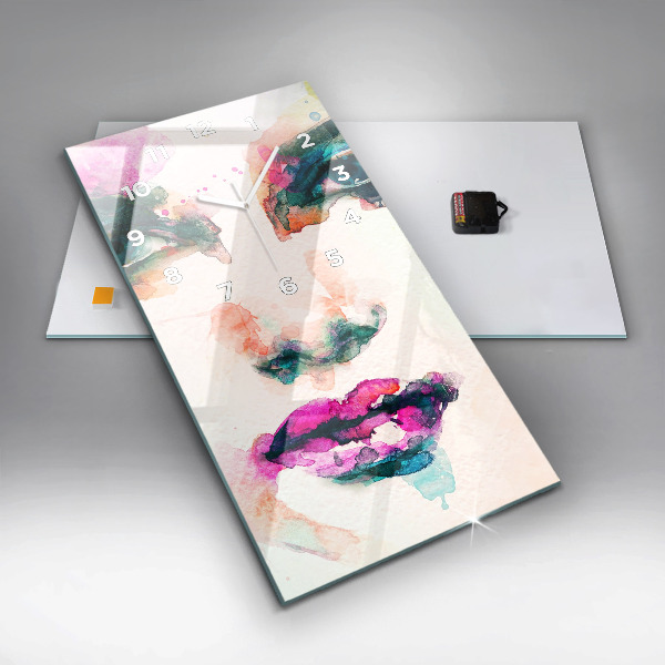 Vertikálne hodiny Abstraktná ženská tvár