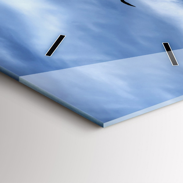 Vertikálne hodiny Západ slnka pri jazere