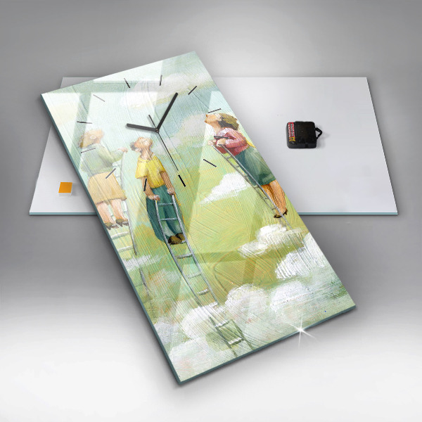 Vertikálne hodiny Ľudia na rebríku