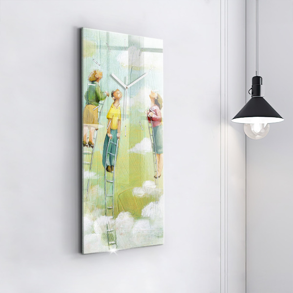 Vertikálne hodiny Ľudia na rebríku