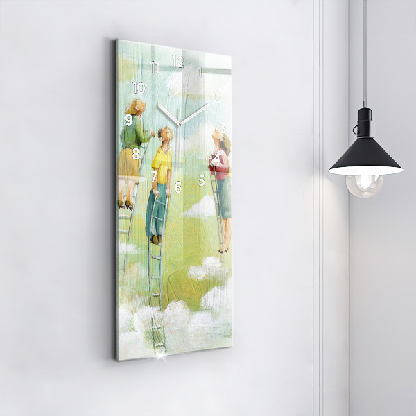 Vertikálne hodiny Ľudia na rebríku