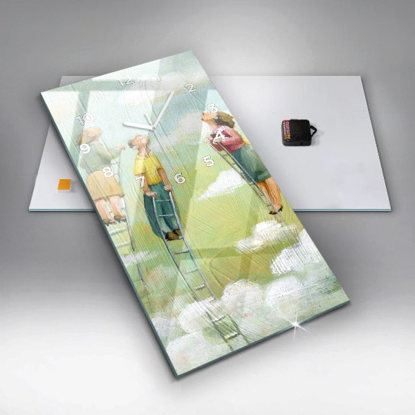 Vertikálne hodiny Ľudia na rebríku